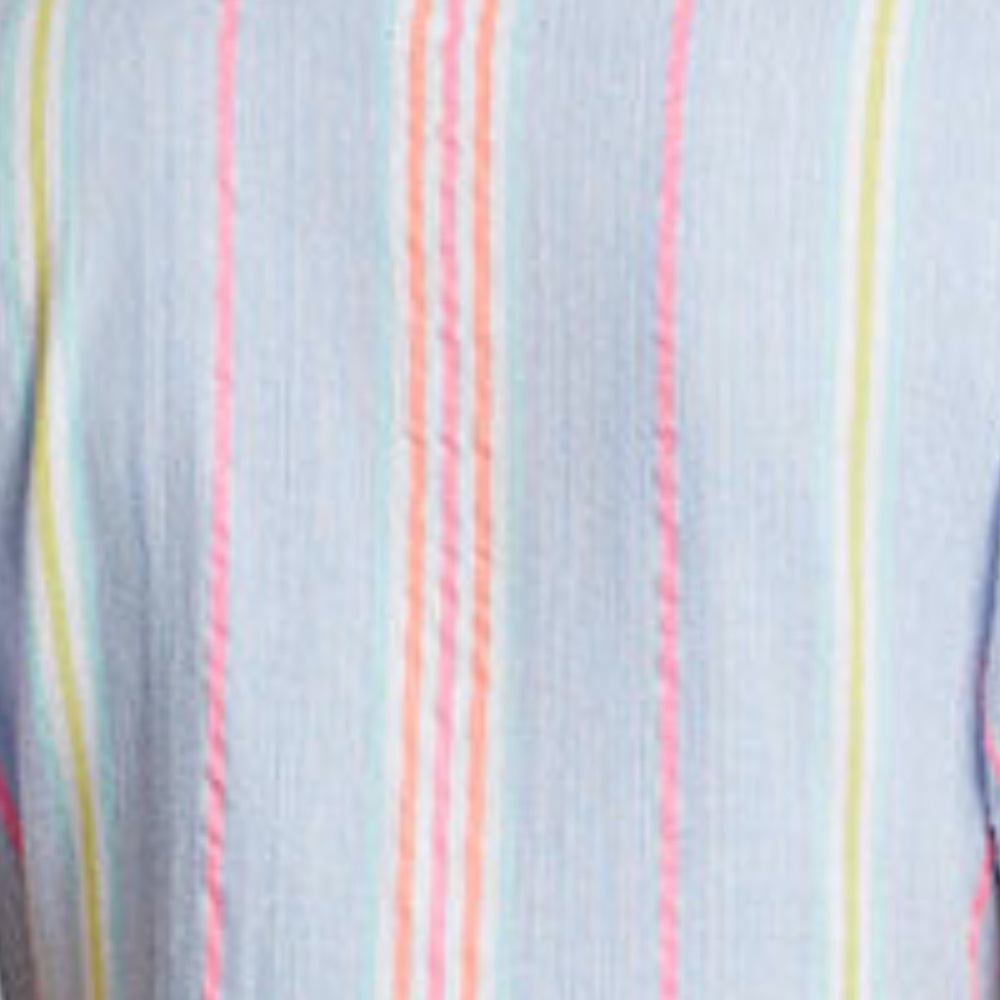 Chaser Beach Stripe Midi Dress Large V Neck Ruffle Bottom NWT - Picture 5 of 5